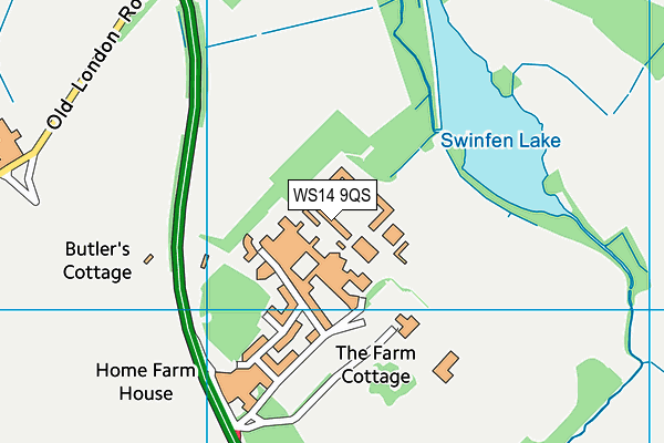 Hmp Swinfen Hall map (WS14 9QS) - OS VectorMap District (Ordnance Survey)