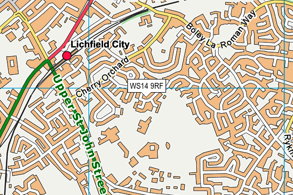 WS14 9RF map - OS VectorMap District (Ordnance Survey)