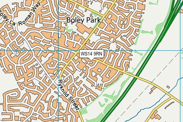 WS14 9RN map - OS VectorMap District (Ordnance Survey)