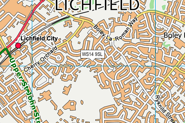 WS14 9SL map - OS VectorMap District (Ordnance Survey)