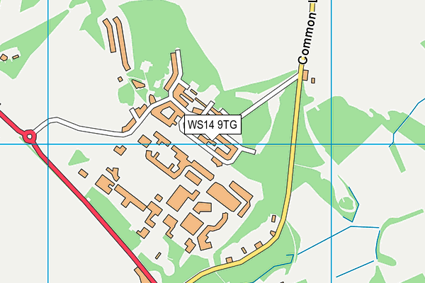 WS14 9TG map - OS VectorMap District (Ordnance Survey)
