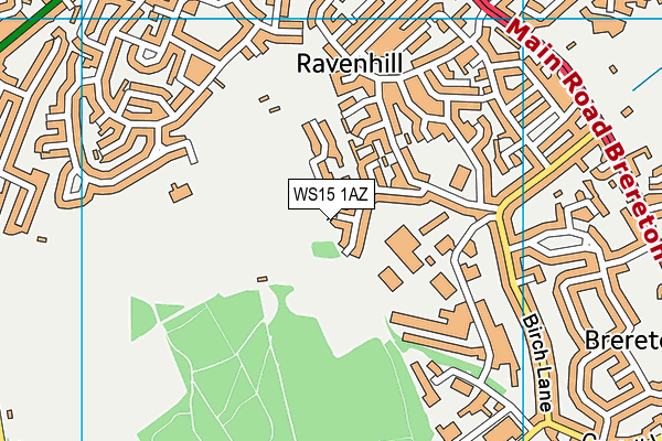 WS15 1AZ map - OS VectorMap District (Ordnance Survey)