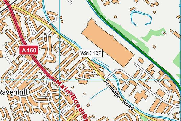 WS15 1DF map - OS VectorMap District (Ordnance Survey)