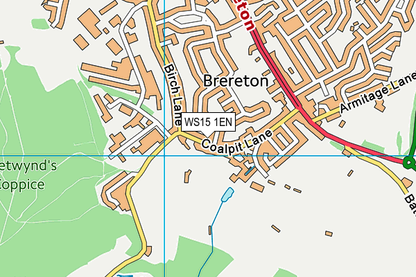 WS15 1EN map - OS VectorMap District (Ordnance Survey)