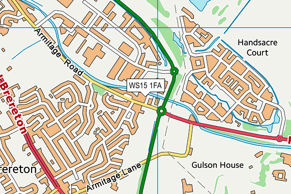WS15 1FA map - OS VectorMap District (Ordnance Survey)