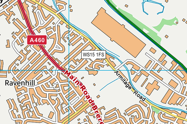 WS15 1FS map - OS VectorMap District (Ordnance Survey)