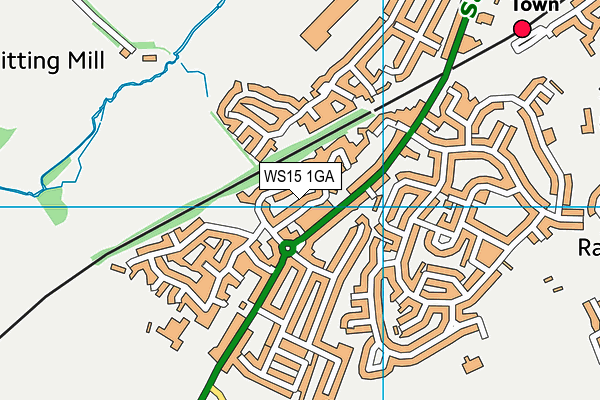 WS15 1GA map - OS VectorMap District (Ordnance Survey)