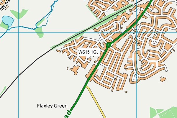 WS15 1GJ map - OS VectorMap District (Ordnance Survey)