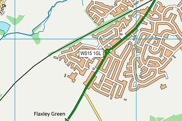 WS15 1GL map - OS VectorMap District (Ordnance Survey)