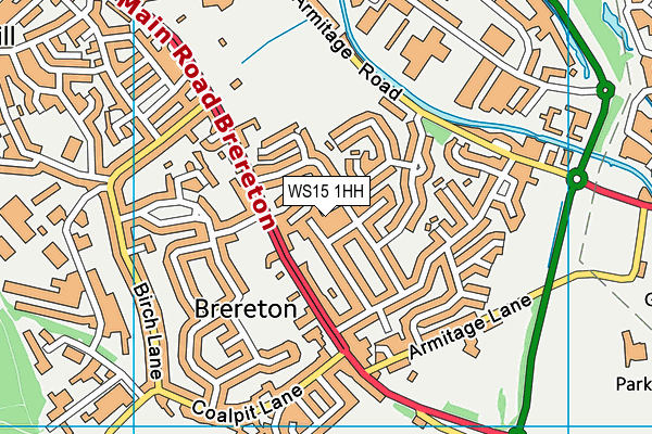 WS15 1HH map - OS VectorMap District (Ordnance Survey)
