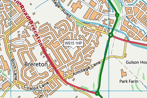 WS15 1HP map - OS VectorMap District (Ordnance Survey)