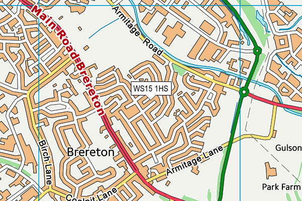 WS15 1HS map - OS VectorMap District (Ordnance Survey)