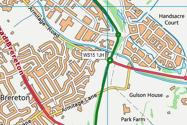 WS15 1JH map - OS VectorMap District (Ordnance Survey)