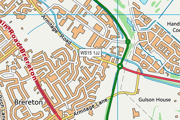 WS15 1JJ map - OS VectorMap District (Ordnance Survey)