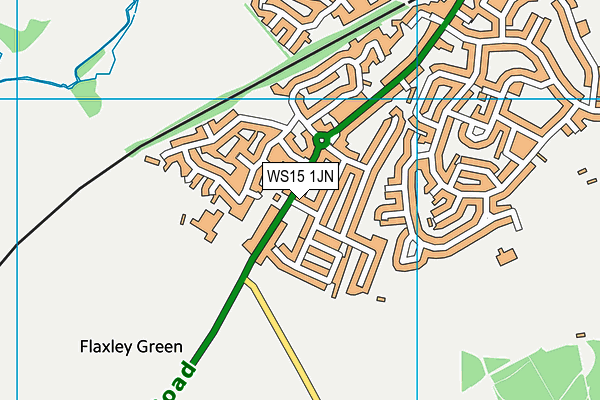 WS15 1JN map - OS VectorMap District (Ordnance Survey)