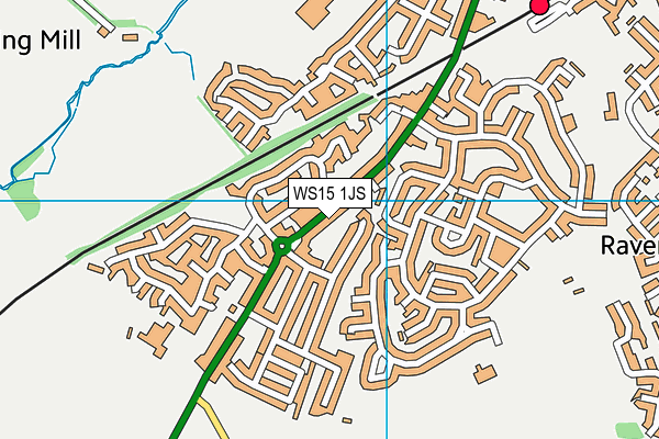WS15 1JS map - OS VectorMap District (Ordnance Survey)