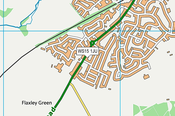 WS15 1JU map - OS VectorMap District (Ordnance Survey)