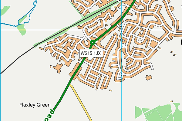 WS15 1JX map - OS VectorMap District (Ordnance Survey)
