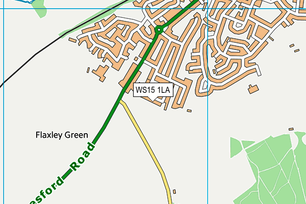 WS15 1LA map - OS VectorMap District (Ordnance Survey)