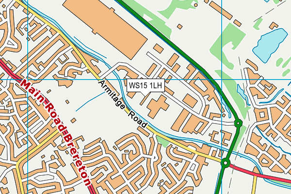 WS15 1LH map - OS VectorMap District (Ordnance Survey)