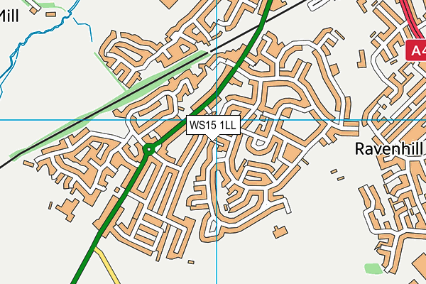 WS15 1LL map - OS VectorMap District (Ordnance Survey)