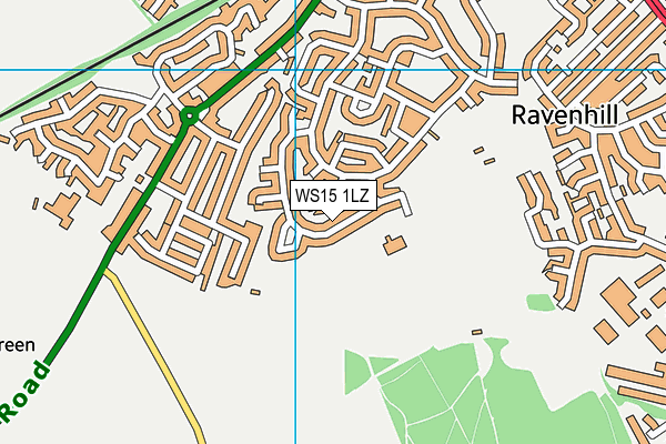 WS15 1LZ map - OS VectorMap District (Ordnance Survey)