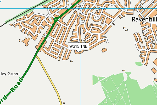 WS15 1NB map - OS VectorMap District (Ordnance Survey)
