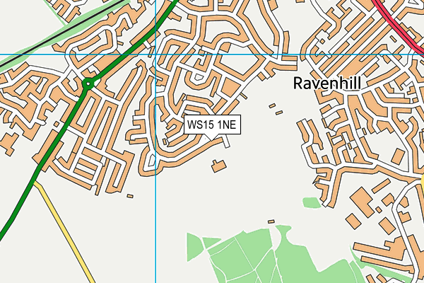 WS15 1NE map - OS VectorMap District (Ordnance Survey)