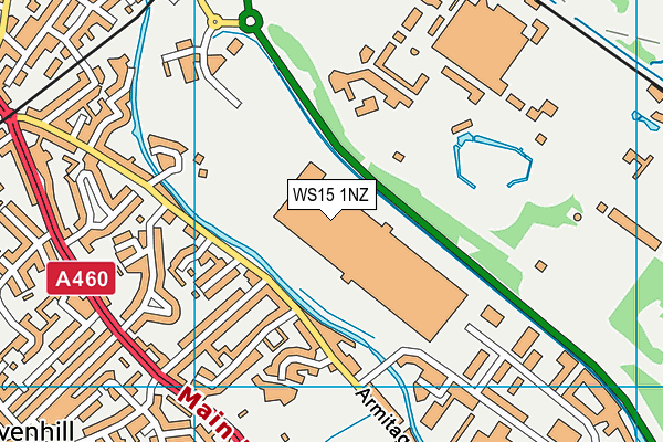 WS15 1NZ map - OS VectorMap District (Ordnance Survey)