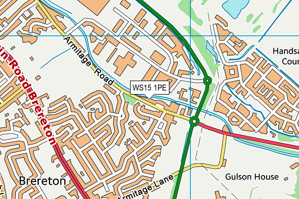 WS15 1PE map - OS VectorMap District (Ordnance Survey)