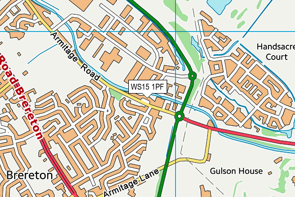WS15 1PF map - OS VectorMap District (Ordnance Survey)