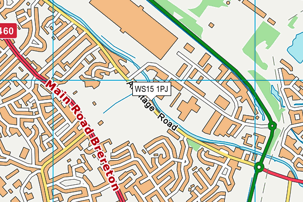 WS15 1PJ map - OS VectorMap District (Ordnance Survey)