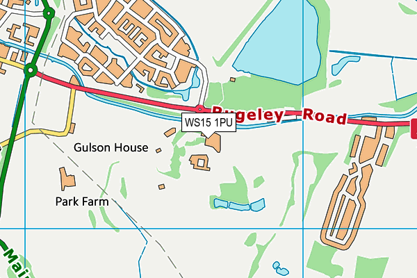 Hawkes Yard Priory Golf Club (Closed) map (WS15 1PU) - OS VectorMap District (Ordnance Survey)