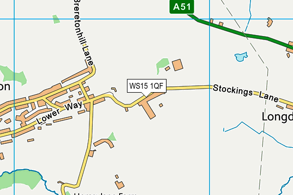 WS15 1QF map - OS VectorMap District (Ordnance Survey)