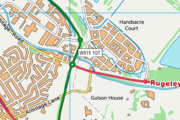 WS15 1QT map - OS VectorMap District (Ordnance Survey)