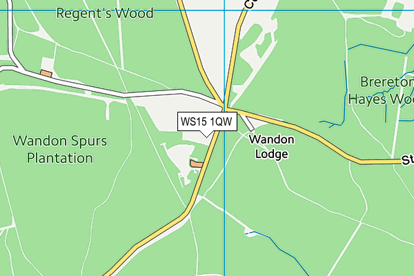 WS15 1QW map - OS VectorMap District (Ordnance Survey)