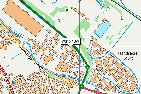 WS15 1UW map - OS VectorMap District (Ordnance Survey)