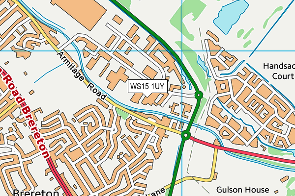 WS15 1UY map - OS VectorMap District (Ordnance Survey)