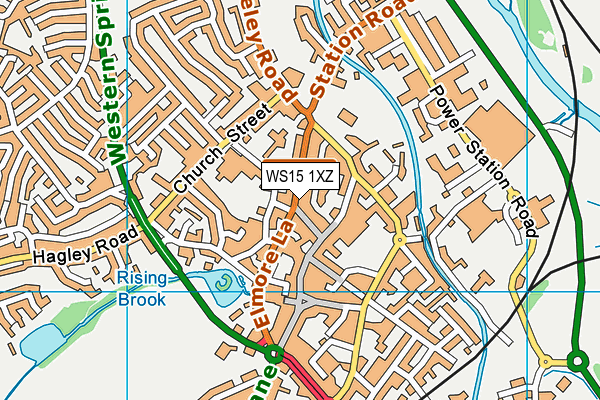 WS15 1XZ map - OS VectorMap District (Ordnance Survey)