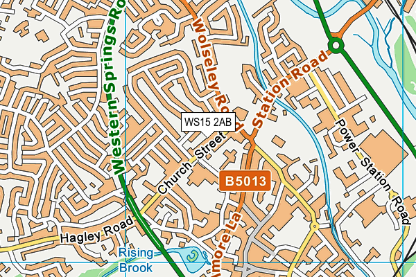 WS15 2AB map - OS VectorMap District (Ordnance Survey)