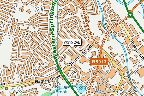 WS15 2AE map - OS VectorMap District (Ordnance Survey)