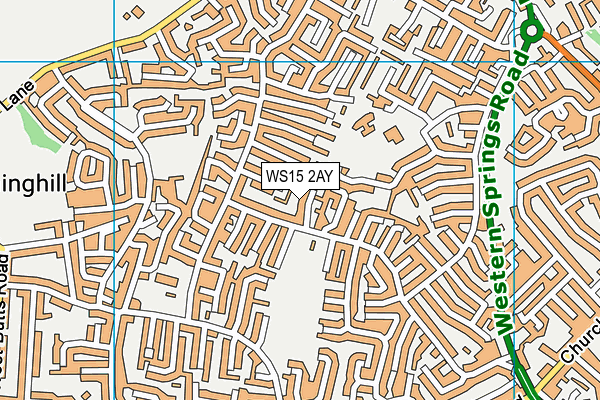 WS15 2AY map - OS VectorMap District (Ordnance Survey)