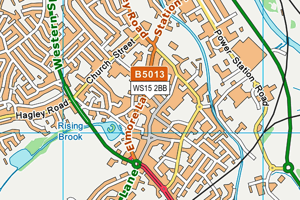 WS15 2BB map - OS VectorMap District (Ordnance Survey)