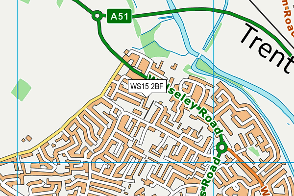 WS15 2BF map - OS VectorMap District (Ordnance Survey)