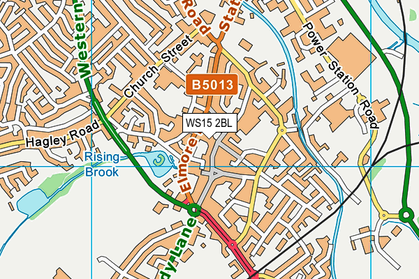 WS15 2BL map - OS VectorMap District (Ordnance Survey)