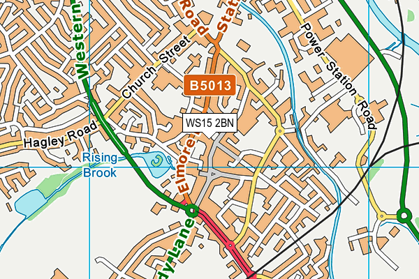 WS15 2BN map - OS VectorMap District (Ordnance Survey)