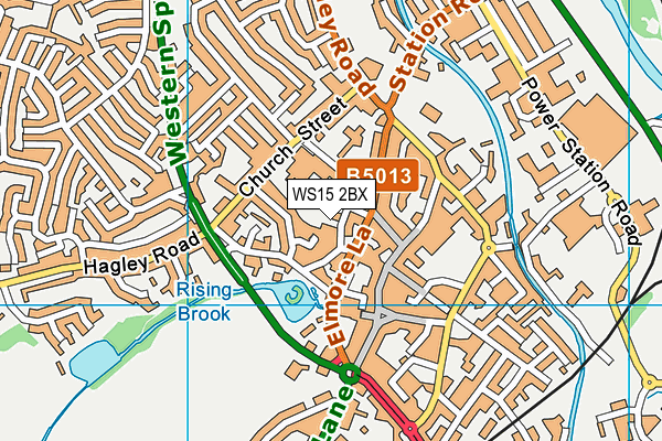 WS15 2BX map - OS VectorMap District (Ordnance Survey)