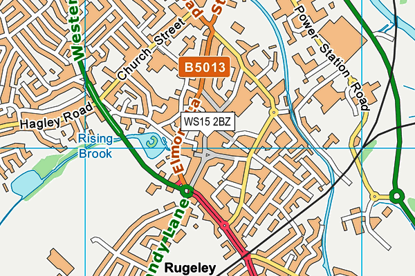 WS15 2BZ map - OS VectorMap District (Ordnance Survey)