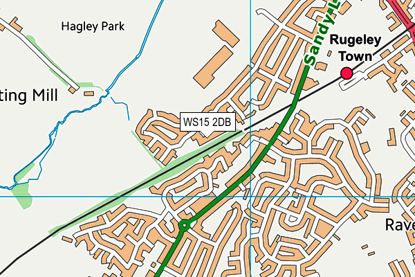 WS15 2DB map - OS VectorMap District (Ordnance Survey)