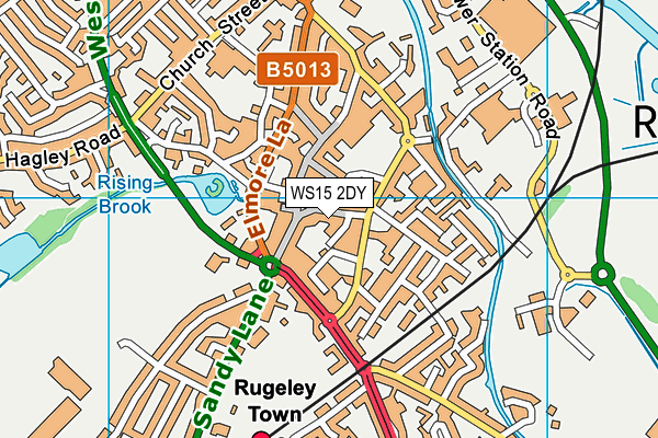 Anytime Fitness (Rugeley) map (WS15 2DY) - OS VectorMap District (Ordnance Survey)
